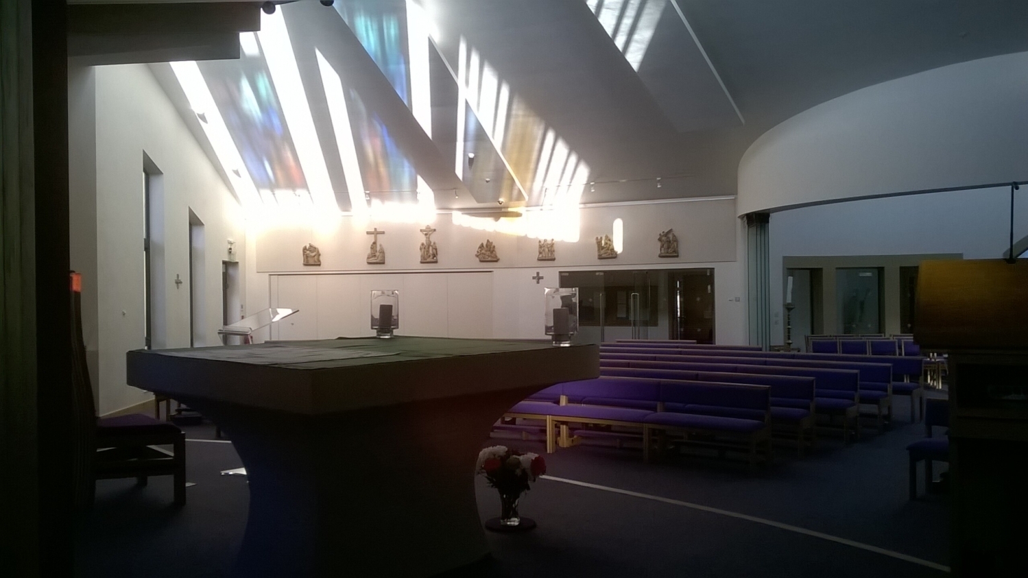 churchlight light streaming into church